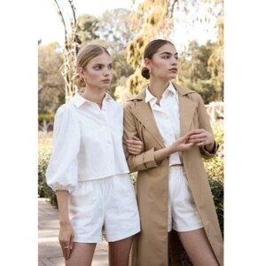 ELLANDEMM Ellie Short Set White Chic Modern Womens Size XL $119